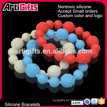 Pulsera de bolas de cuentas redondas inspiradoras simples muestras gratis